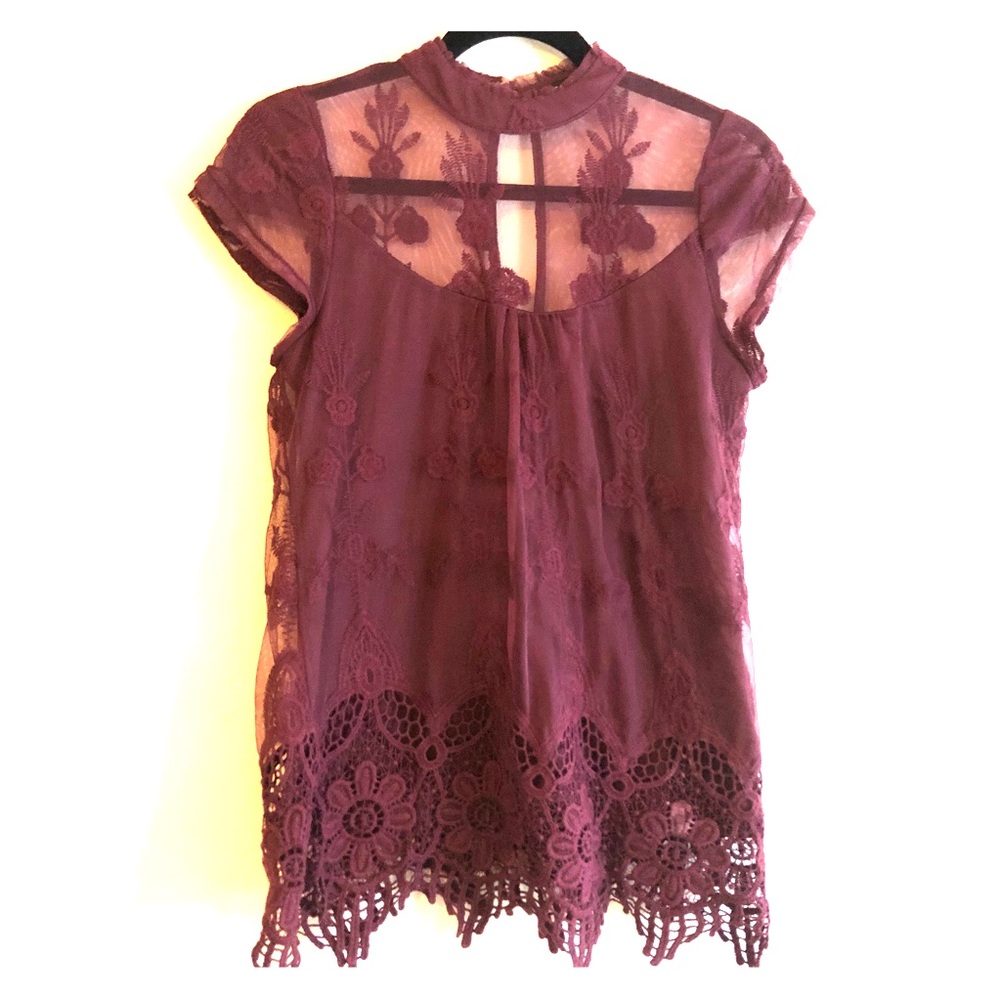 Sheer Cap Sleeve Shirt
